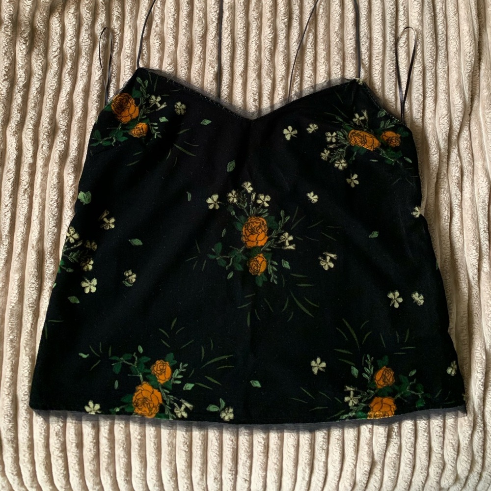 Zara Floral Print Velvet Camisole